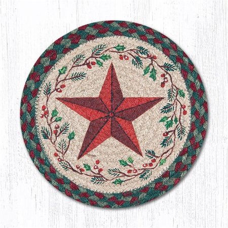 CAPITOL IMPORTING CO Holiday Barn Star Printed Swatch Round Rug, 10 x 10 in. 80-508HBS